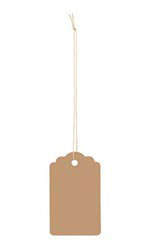 Large Strung Scalloped Khaki Tags