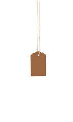 Small Strung Scalloped Khaki Tags