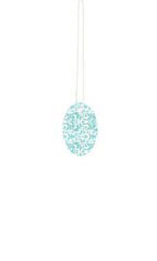 Small Strung Oval Aqua Damask Tags