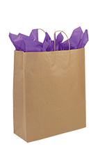 Jumbo (Queen) - Natural Kraft Paper Shopping Bags - Case of 200