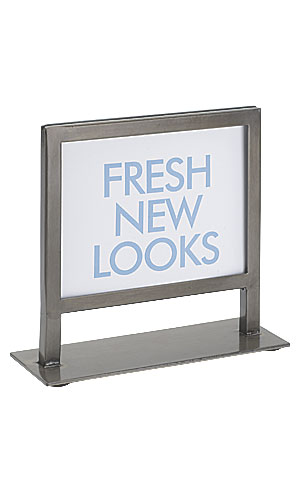 Countertop Boutique Sign Holder - Raw Steel